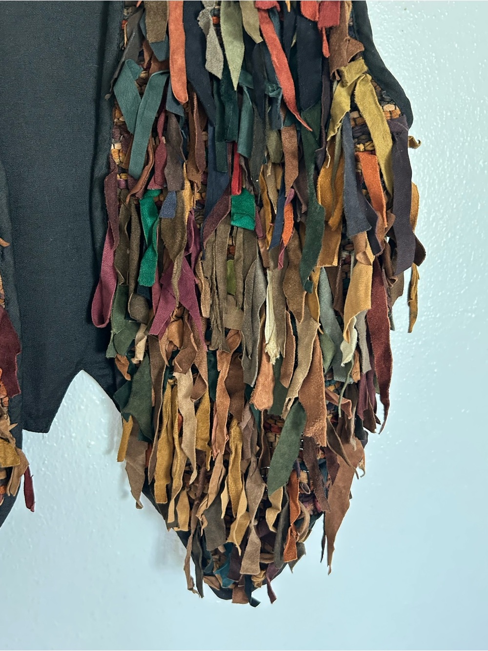 Vintage Real Life Leather Suede Fringe Vest Boho Hippie Festival M - Picture 3 of 9